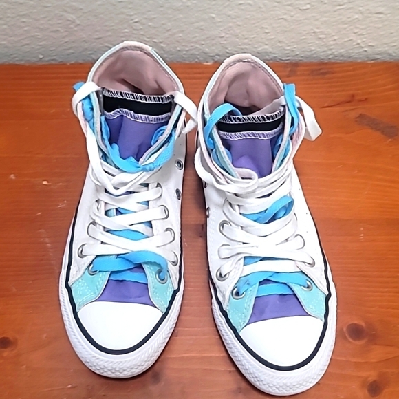 CONVERSE ALL STAR CHUCK TAYLOR MULTICOLOR UNISEX HI TOP SNEAKERS SZ MEN 4 WOME 6 - Picture 1 of 10
